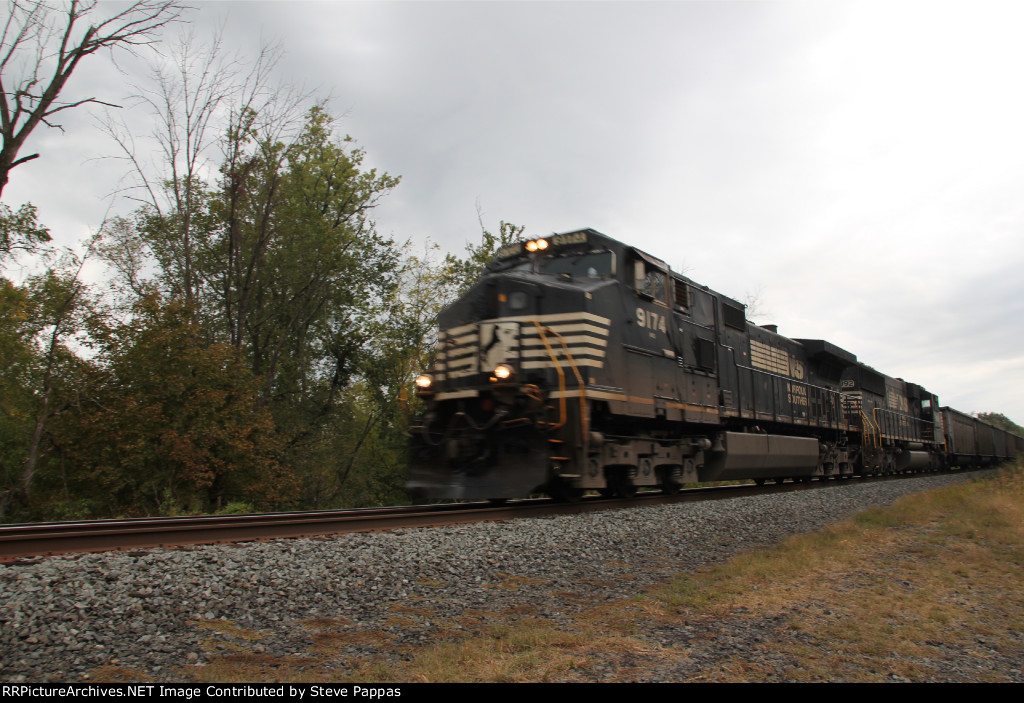 NS 9174 and 6992 with a load of coal hoppers